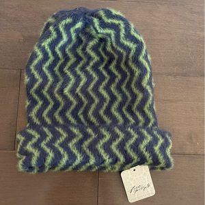 Free People Ziggy Fuzzy Beanie Hat NWT Acid Combo MSRP $38